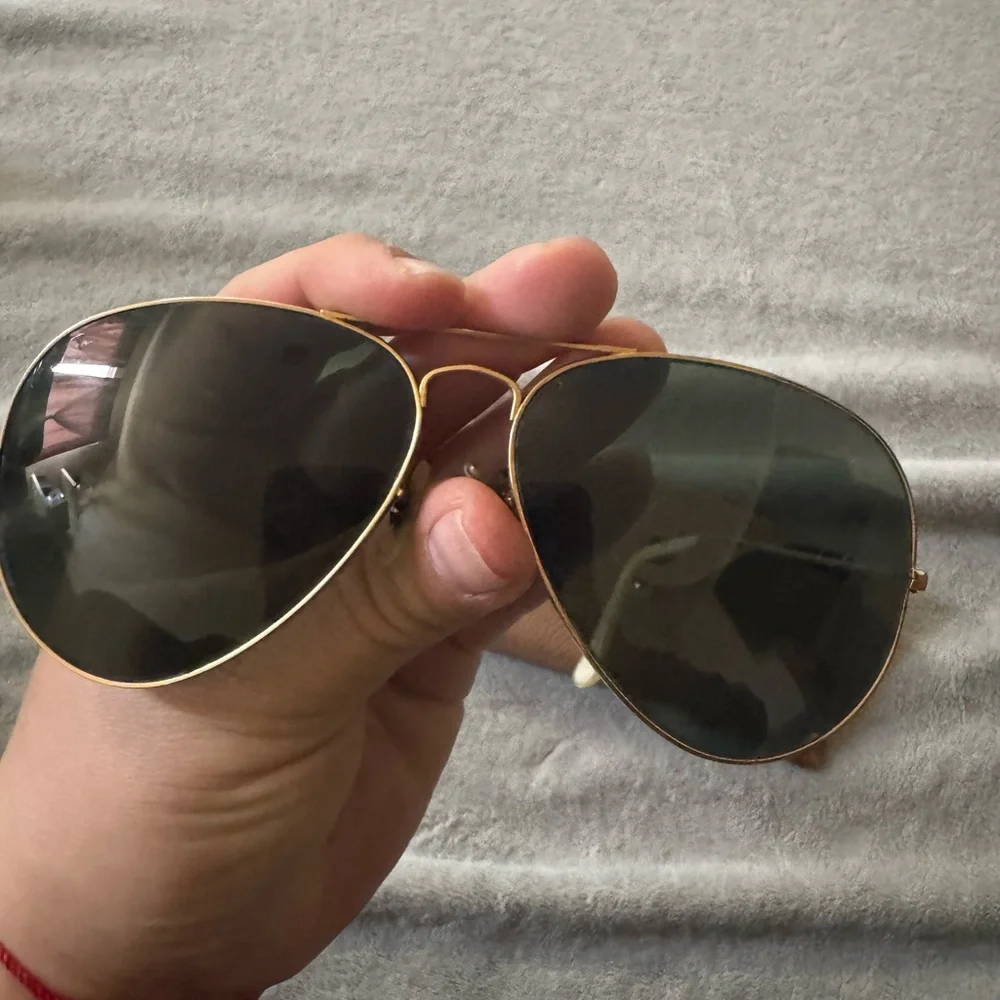 B&L Ray Ban Vintage 80's AVIATORS GOLD 64mm Large Sunglasses USA w/ CASE